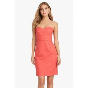 J.Crew Raquel Sheath Dress Y2K Sweet Papaya Strapless 4